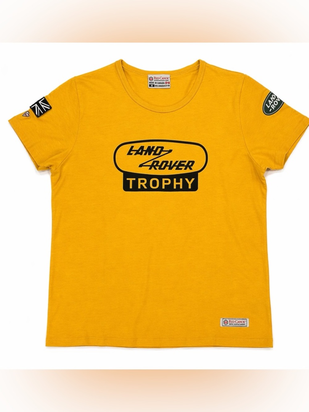 Land Rover Trophy T-Shirt Yellow Medium Red Canoe Made in Canada